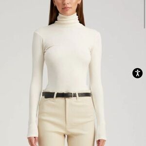 SPRWMN CITY LONG SLEEVE MOCK NECK Cream NWT